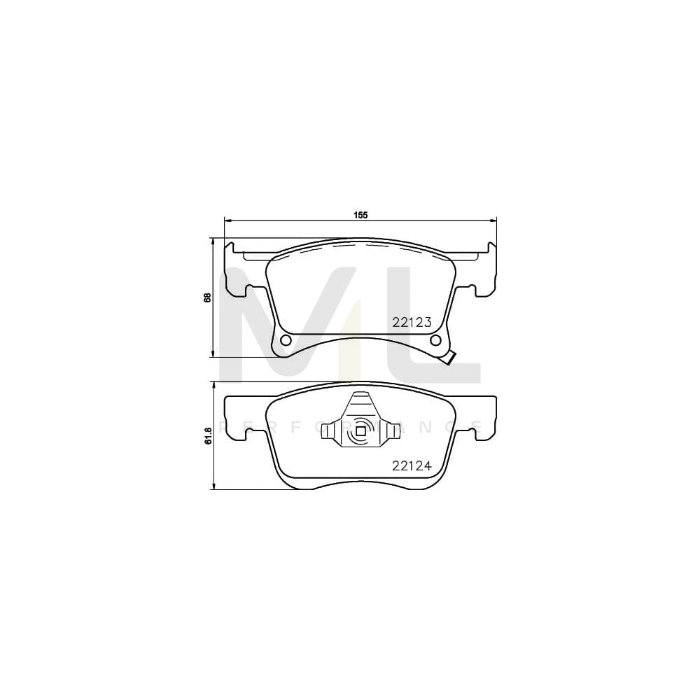 Hella 8DB 355 023-021 Brake Pad Set With Acoustic Wear Warning, With Accessories | ML Performance Car Parts