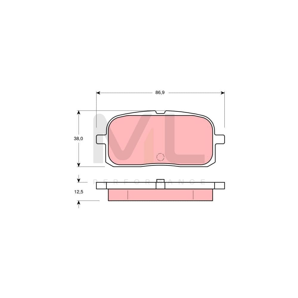 TRW Gdb3225 Brake Pad Set Not Prepared For Wear Indicator
