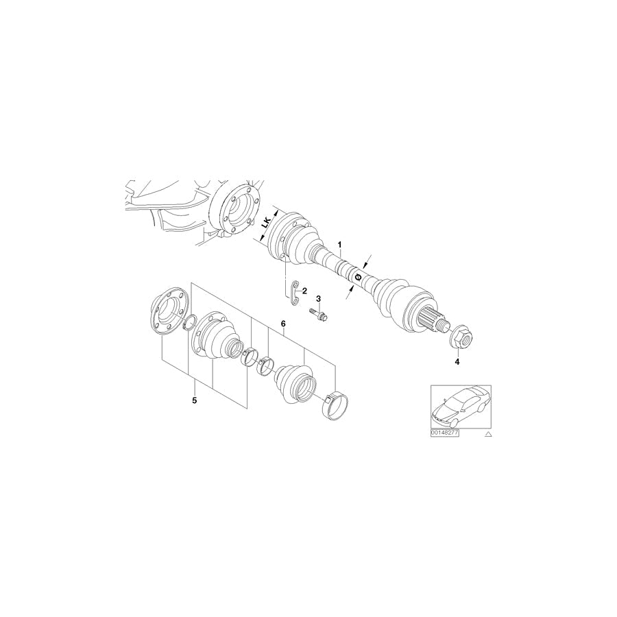 Genuine BMW 33217561790 E88 E90 E93 Exch. Output Shaft, Right LK=94mm/D=27mm (Inc. 330d, 325d & 123d)