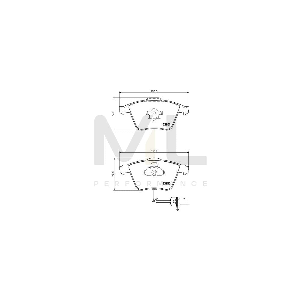 Hella 8DB 355 011-711 Brake Pad Set With Integrated Wear Warning Contact | ML Performance Car Parts