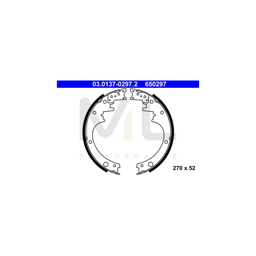 ATE 03.0137-0297.2 Brake Shoe Set for NISSAN Patrol GR IV Off-Road (Y60, GR)