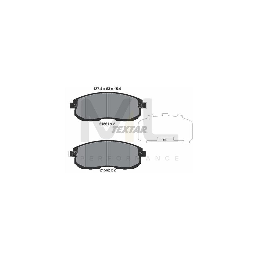 TEXTAR 2156203 Brake pad set with acoustic wear warning