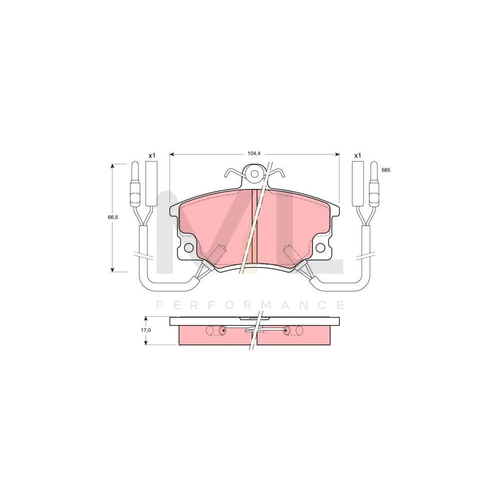 TRW Gdb457 Brake Pad Set Incl. Wear Warning Contact, With Brake Caliper Screws, With Accessories