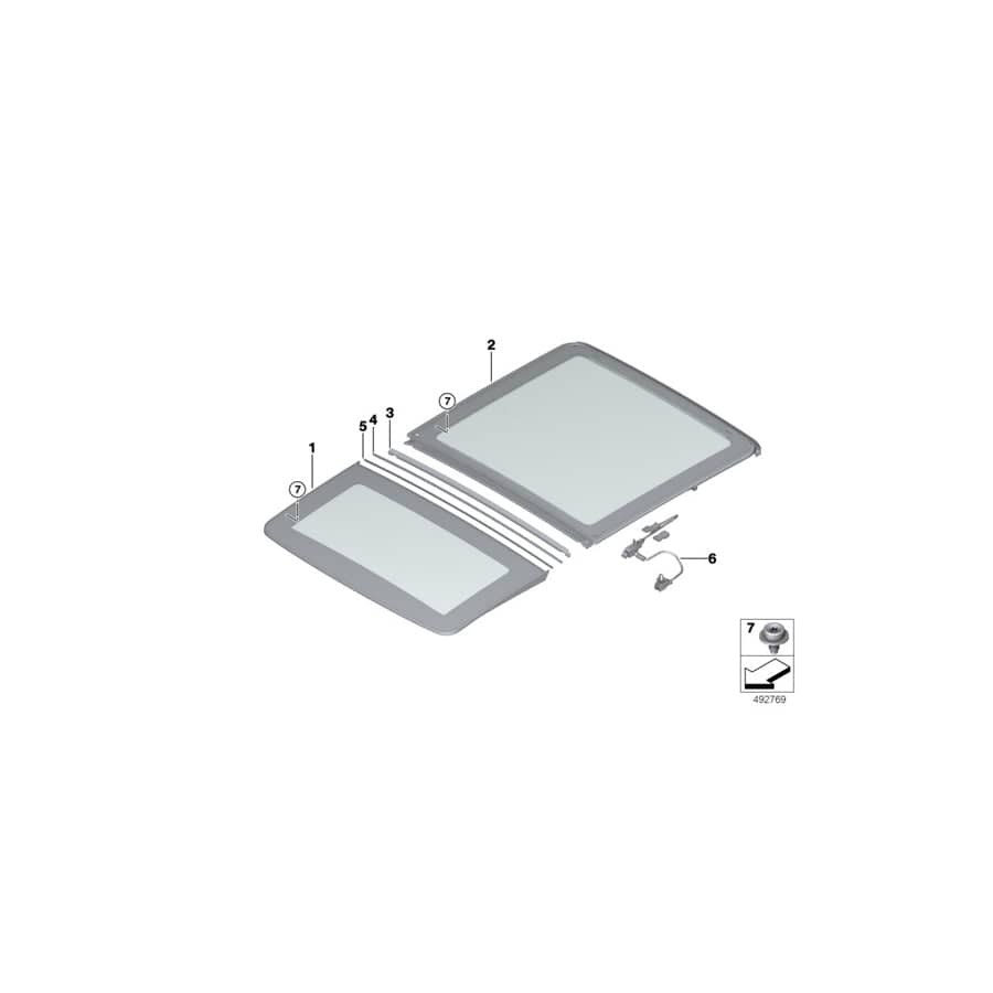 Genuine BMW 54109880246 G06 Glass Cover, Front (Inc. X6)