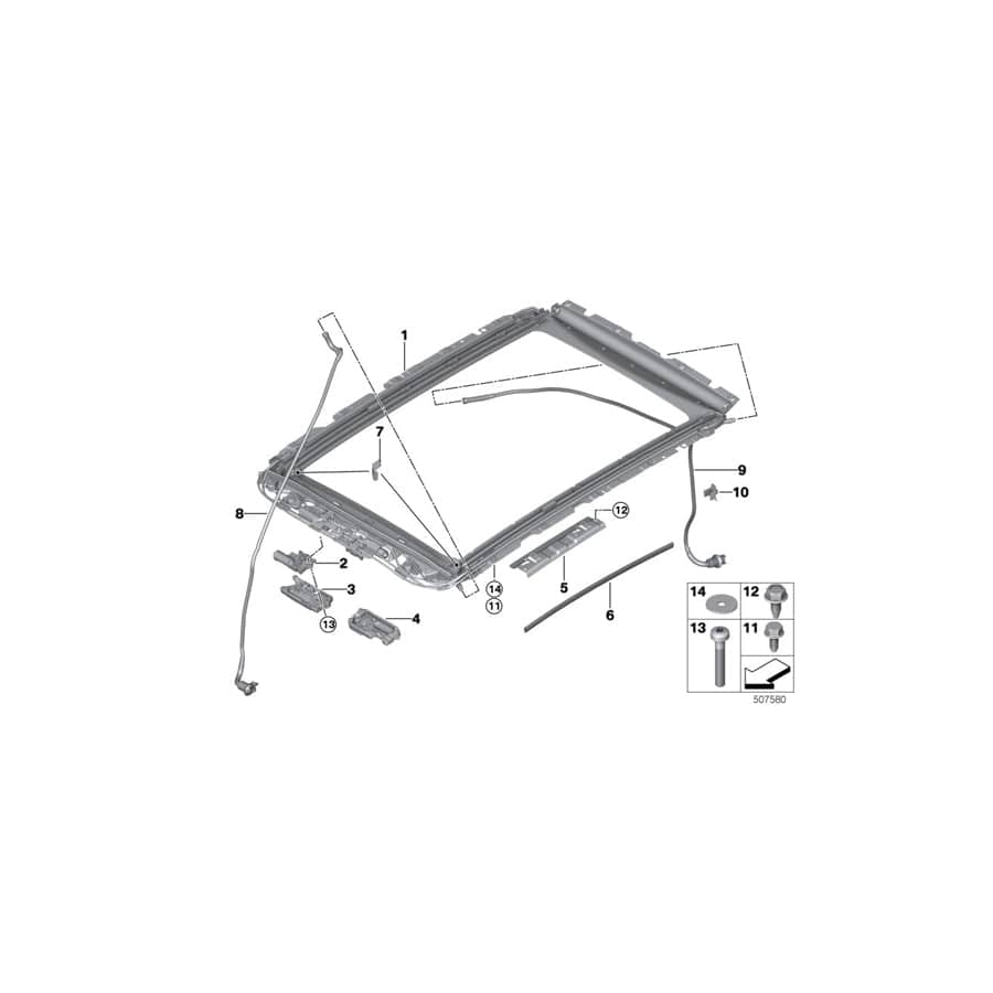 Genuine BMW 54109466700 G05 Frame Panoramic Roof (Inc. X5)