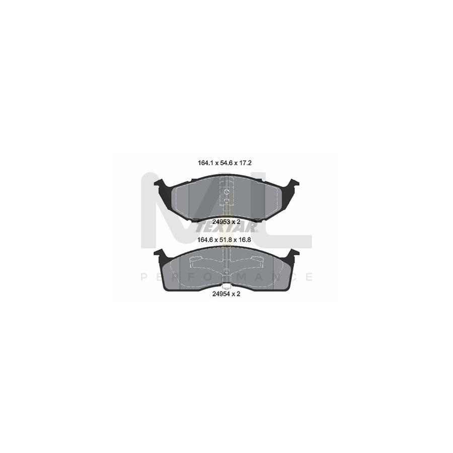 TEXTAR 2495301 Brake pad set not prepared for wear indicator
