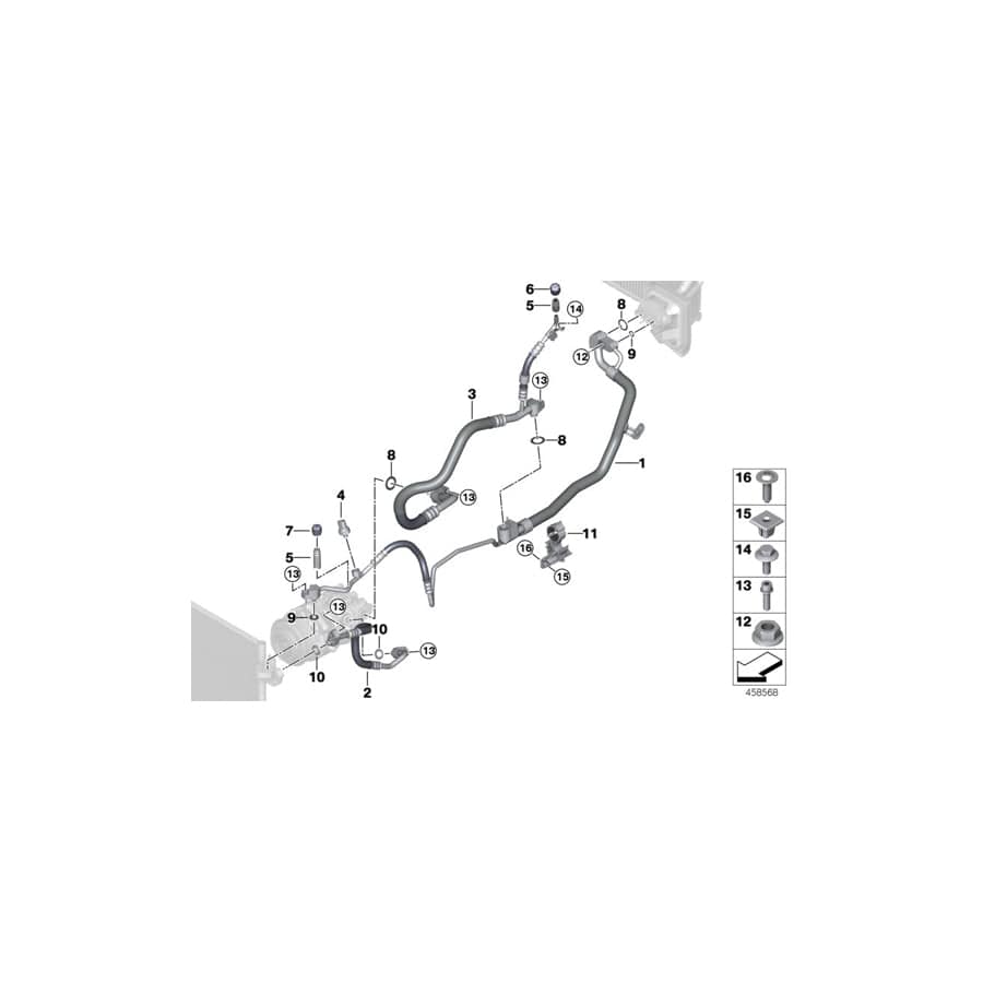 Genuine BMW 64539324812 G12 Refrigerant Line, Dual Line R1234YF (Inc. M760iX & M760LiX)