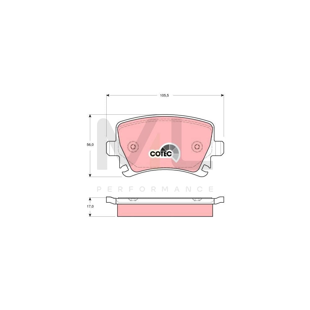 TRW Cotec Gdb1551 Brake Pad Set Not Prepared For Wear Indicator