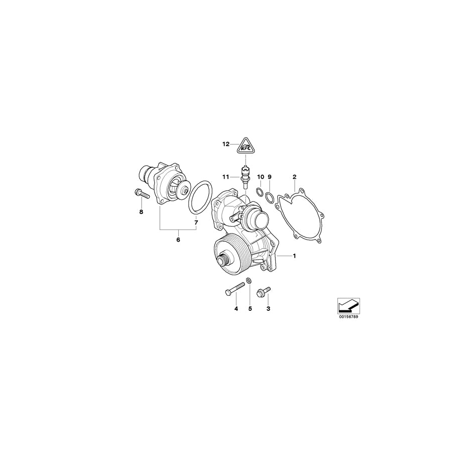 Genuine BMW 11517789260 E65 Coolant Pump, Mechanical (Inc. 740d)