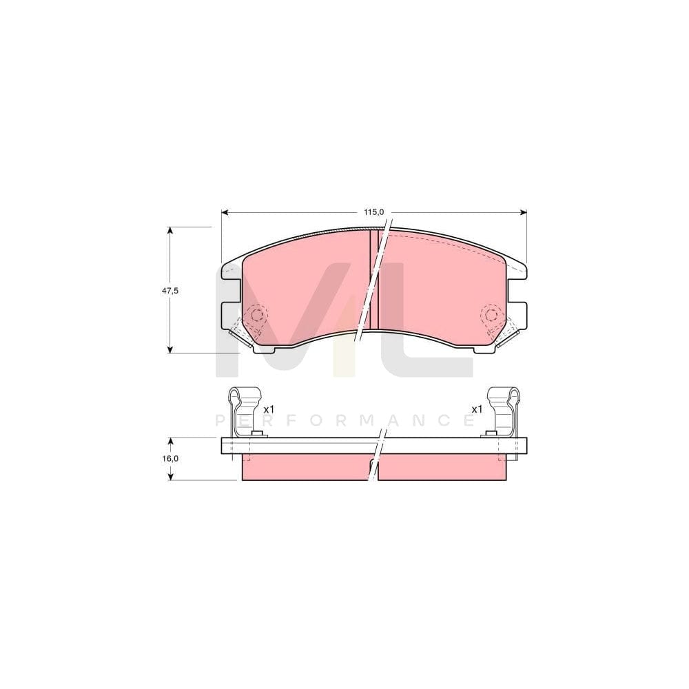 TRW Gdb882 Brake Pad Set With Acoustic Wear Warning