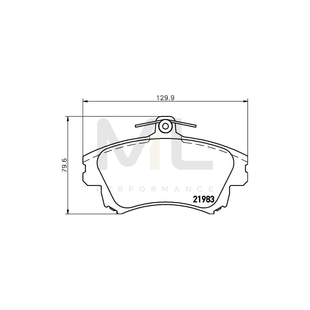 Hella 8DB 355 017-041 Brake Pad Set With Acoustic Wear Warning, With Brake Caliper Screws | ML Performance Car Parts