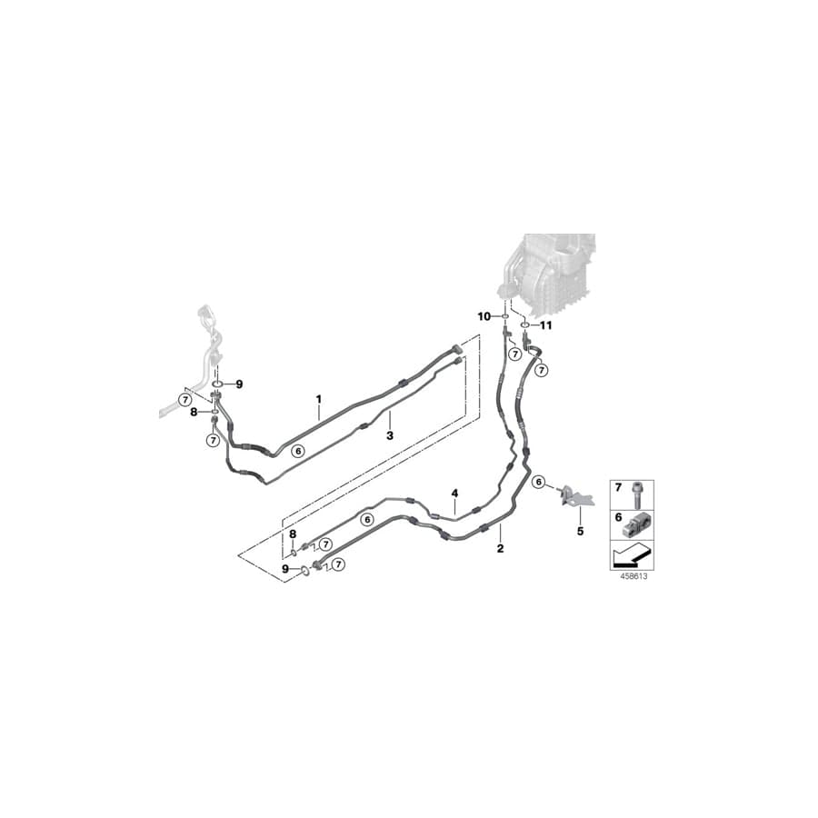 Genuine BMW 64539303478 G12 Pressure Line, Underfloor, Part 1 (Inc. 750LdX, 750LiX 4.4 & 725Ld)