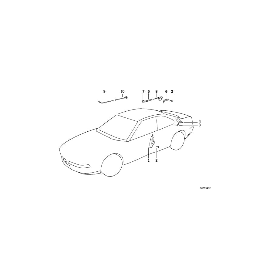Genuine BMW 67111392594 E31 Actuator (Inc. 840i, 850CSi & 850Ci)