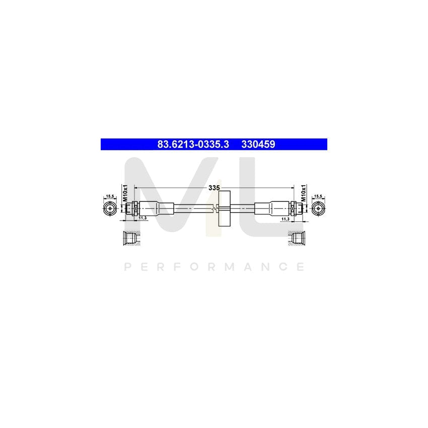 ATE 83.6213-0335.3 Brake Hose for AUDI Allroad C5 (4BH) 335mm