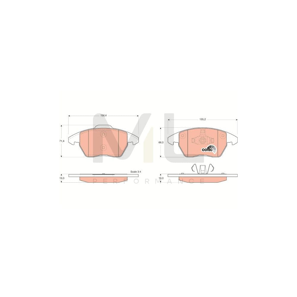 TRW Cotec Gdb1605 Brake Pad Set Not Prepared For Wear Indicator