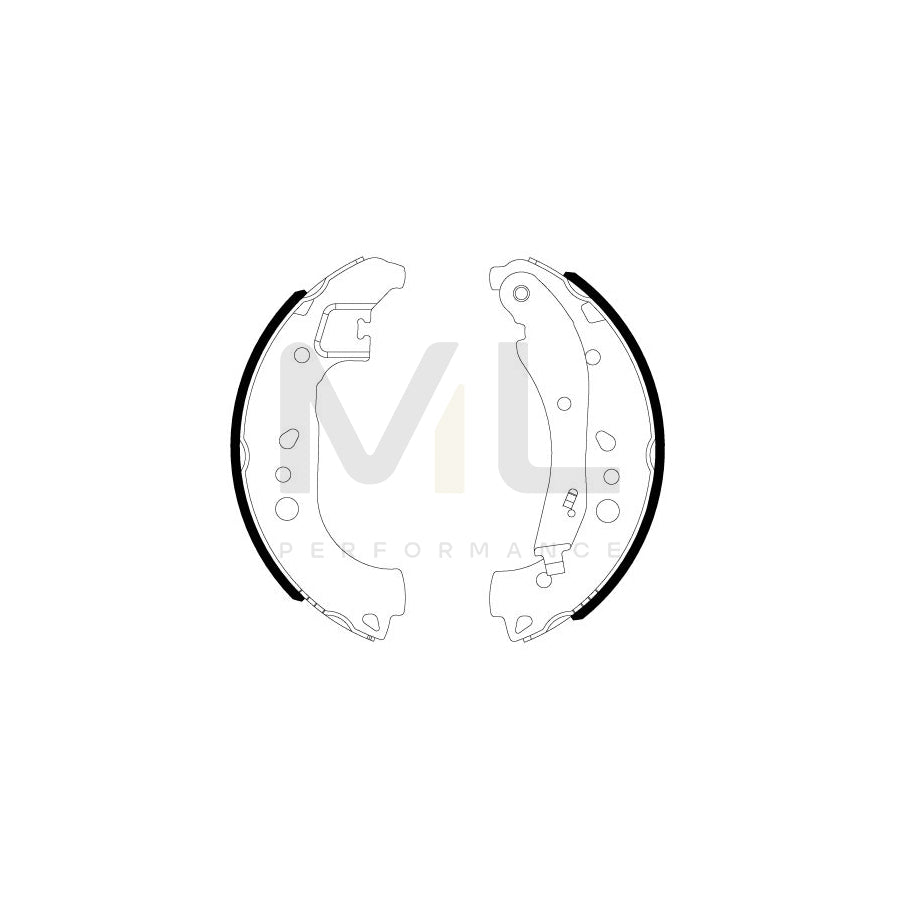 HELLA 8DB 355 022-911 Brake Shoe Set with handbrake lever | ML Performance Car Parts