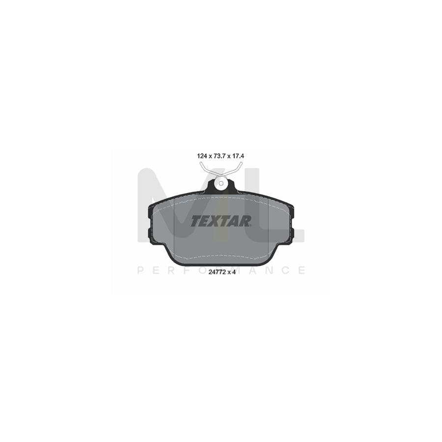 TEXTAR 2477201 Brake pad set not prepared for wear indicator