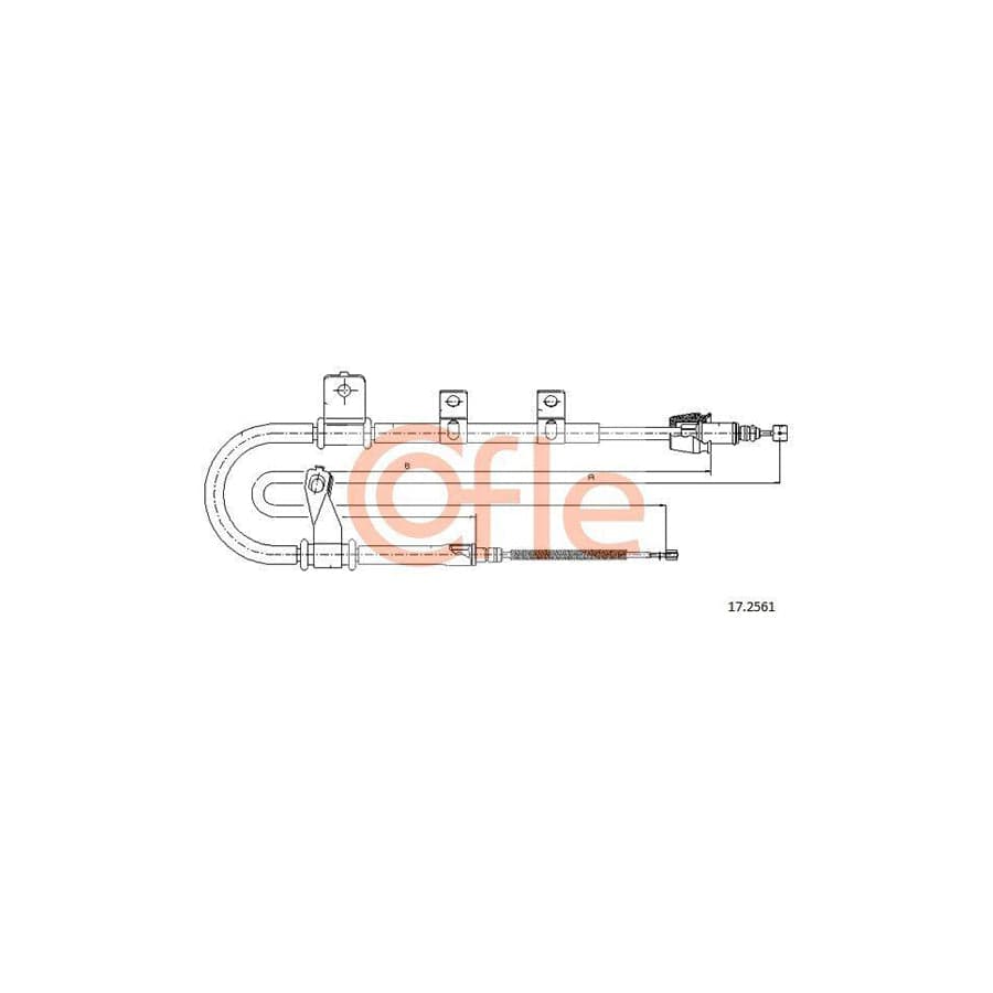 Cofle 17.2561 Hand Brake Cable for Hyundai Matrix (Fc)