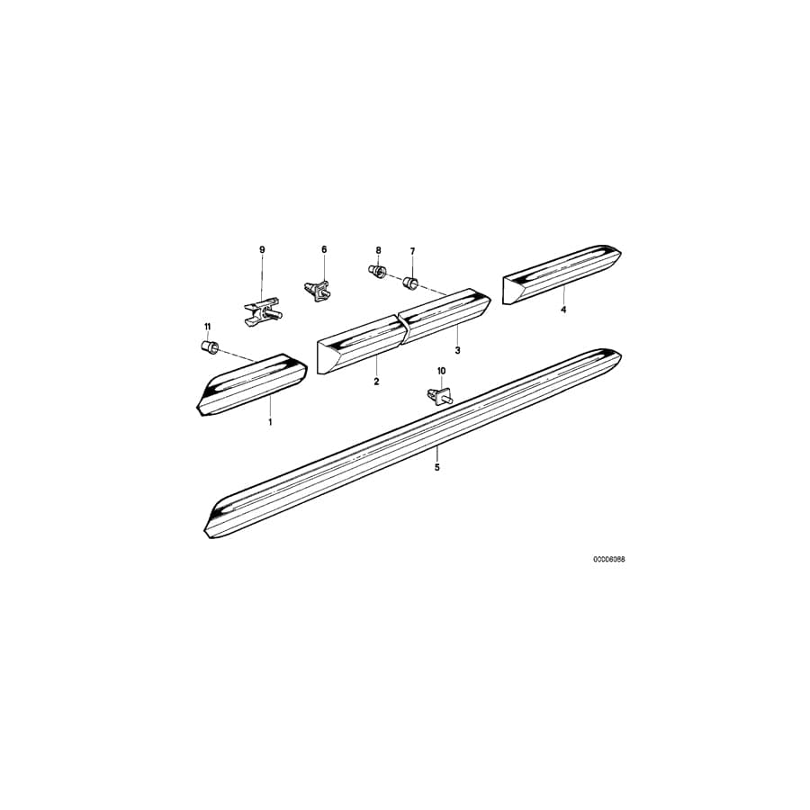 Genuine BMW 51131935446 E30 Moulding Fender Front Right (Inc. 325ix)