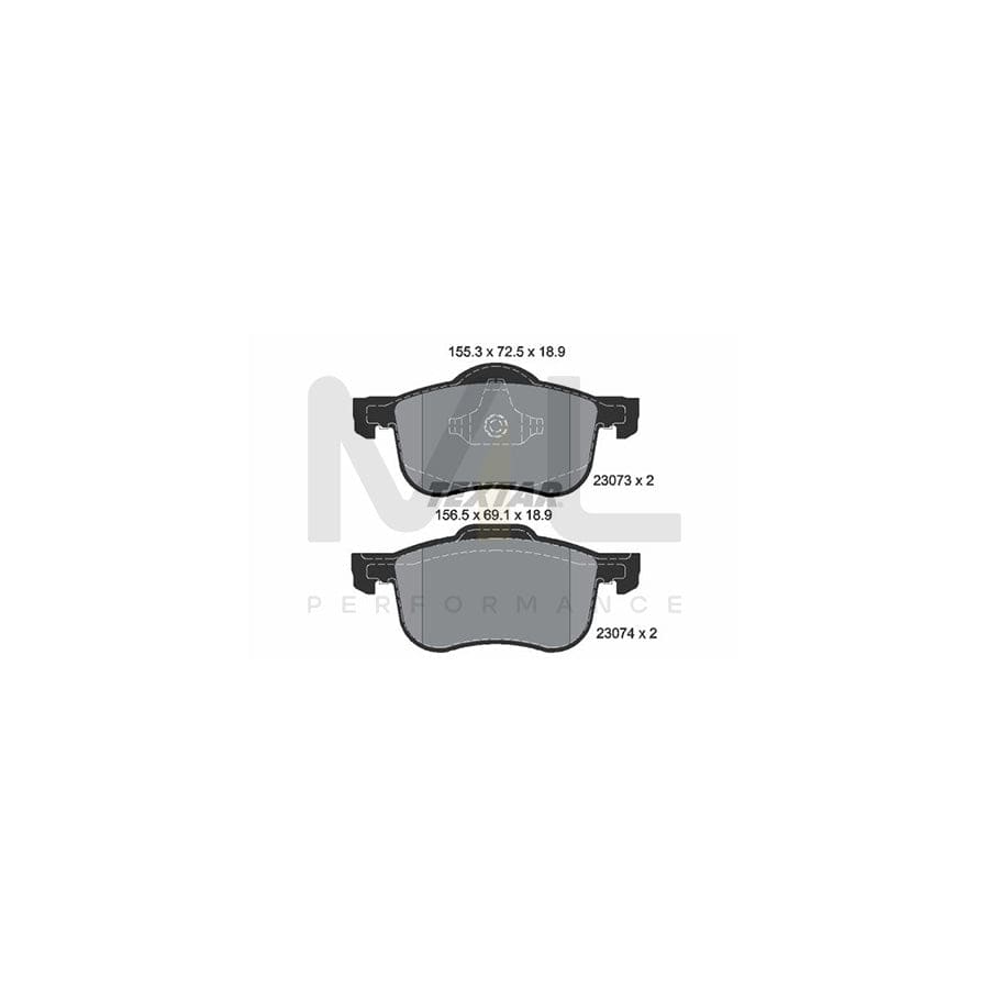 TEXTAR 2307303 Brake pad set not prepared for wear indicator