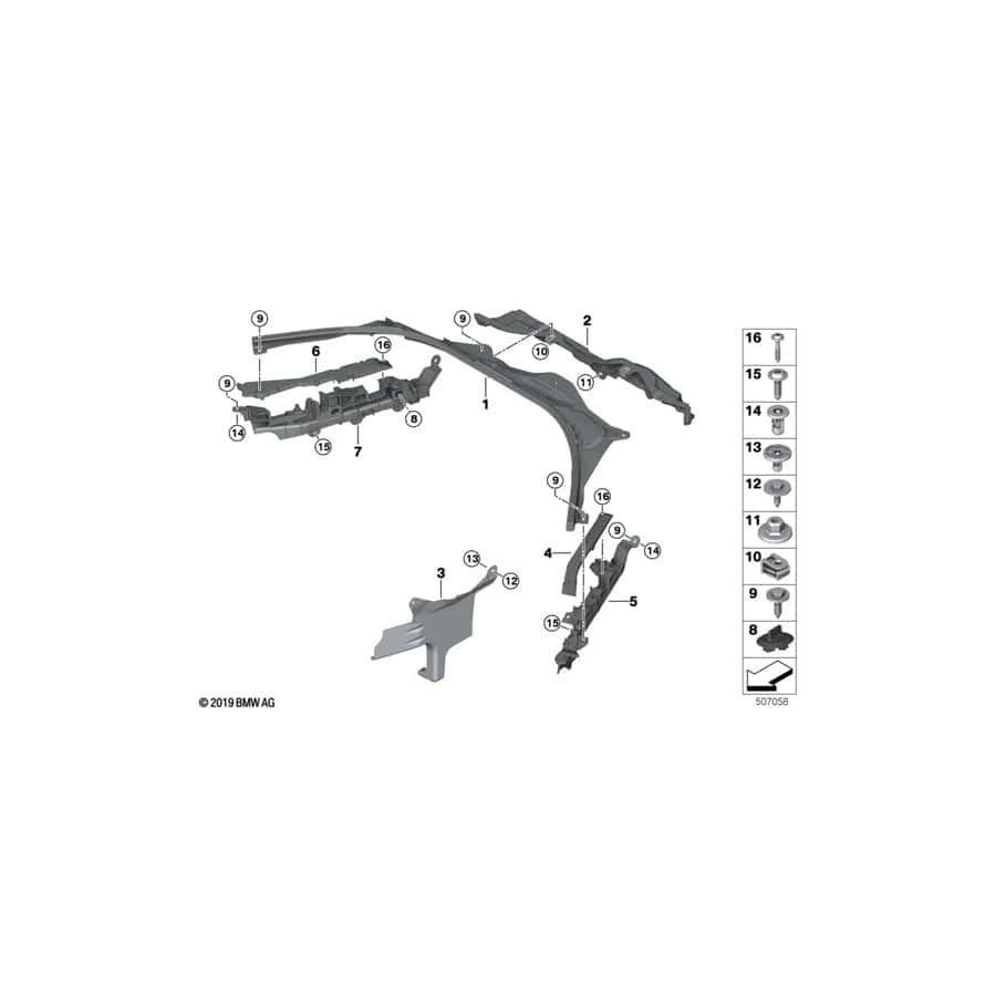 Genuine BMW 61136991227 G20 Firewall, Upper Section, Right (Inc. 330iX, 318d & 330e)