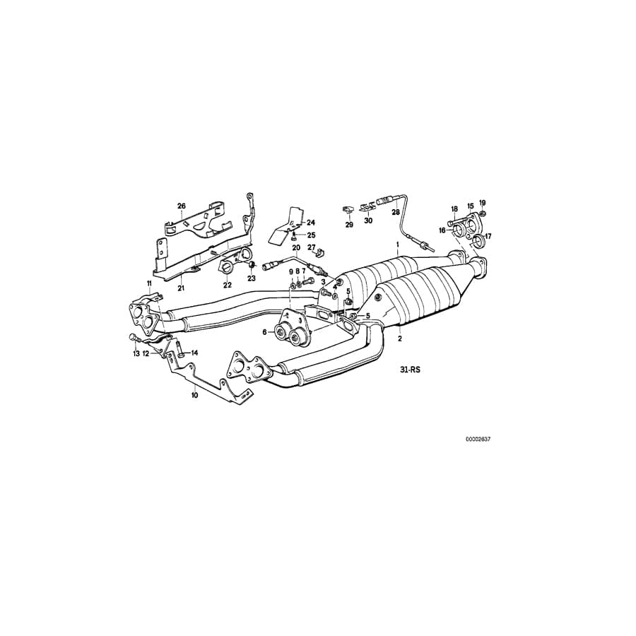 Genuine BMW 11781733628 E32 E31 Oxygen Sensor L=520mm (Inc. 850Ci, 750iL & 850CSi)