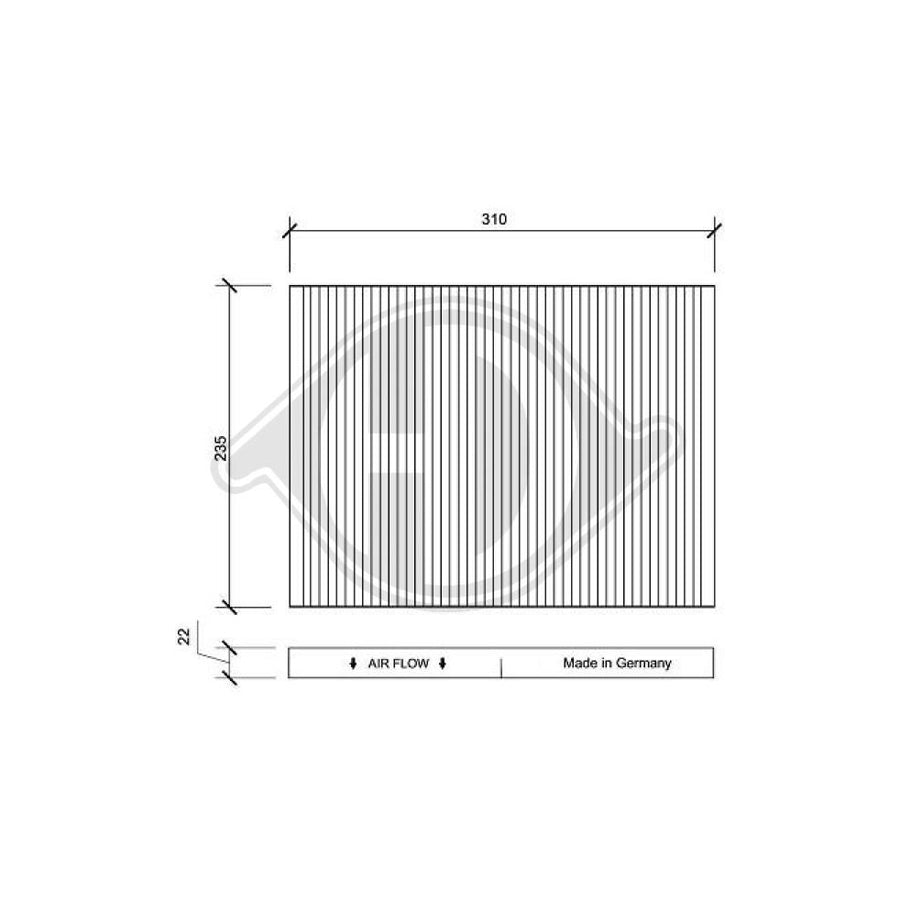 DIEDERICHS DCI1132 Pollen Filter For Chrysler Voyager IV (Rg, Rs)
