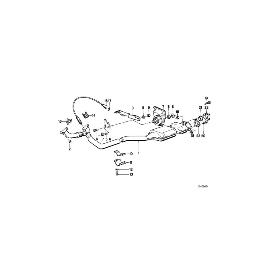 Genuine BMW 11761276807 E28 E24 Exhaust Pipe, Catalytic Converter (Inc. 533i & 633CSi)