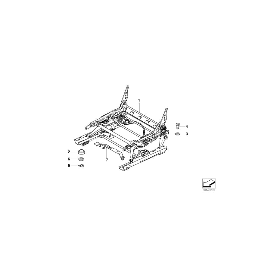 Genuine BMW 52107053948 E85 E86 Seat Mechanism Right (Inc. Z4 3.0si, Z4 3.0i & Z4 2.0i)