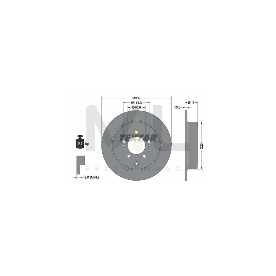 TEXTAR 92294903 Brake Disc Solid, Coated, without wheel hub, without wheel studs - 1 piece