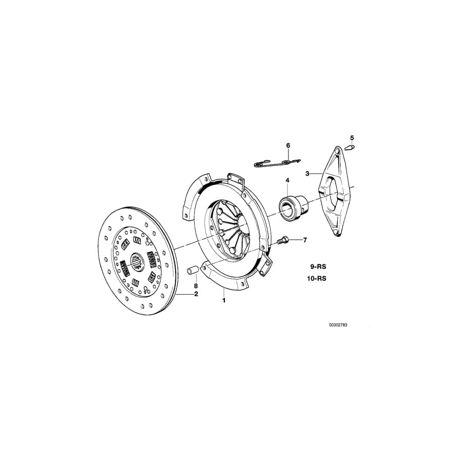 Genuine BMW 21211223116 E30 E28 Set Exch-Clutch Parts Asbestos-Free D=228mm (Inc. 325e & 528e)