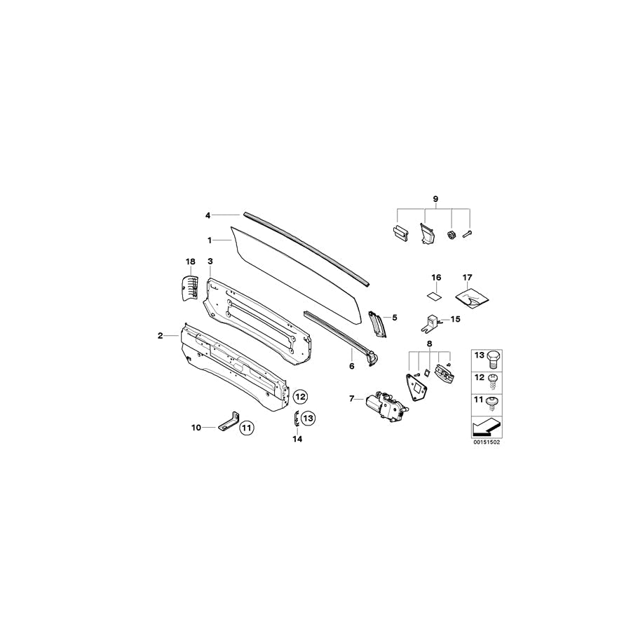 Genuine BMW 54347154652 E64 Rear Panel (Inc. 630i, 635d & 645Ci)