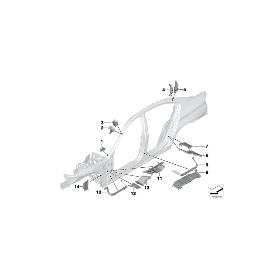 Genuine BMW 41217275219 Molded Part Column C, Exterior (Inc. 640d, 650iX & 640dX)