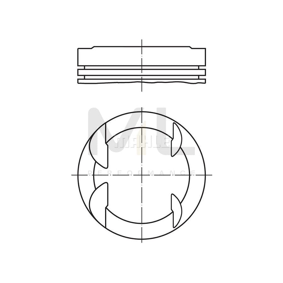 MAHLE ORIGINAL 607 79 02 Piston 75,50 mm, without cooling duct | ML Performance Car Parts