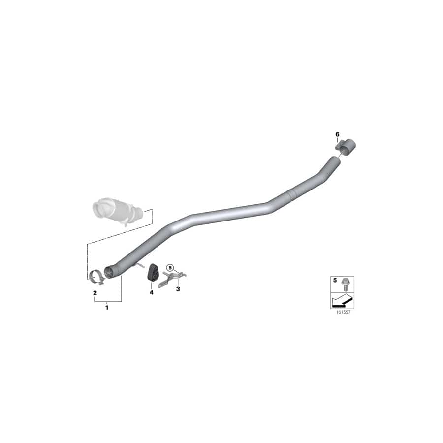 Genuine BMW 18307636058 E70 Exhaust Pipe (Inc. X5 35iX & X5 40iX)