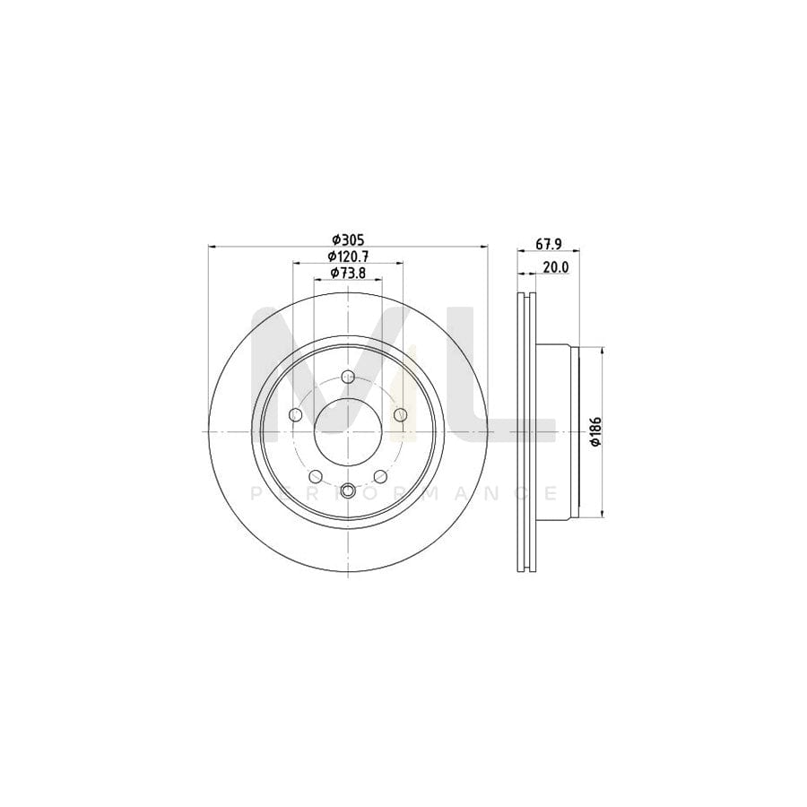 HELLA 8DD 355 112-041 Brake Disc Externally Vented, without wheel hub, without wheel studs | ML Performance Car Parts