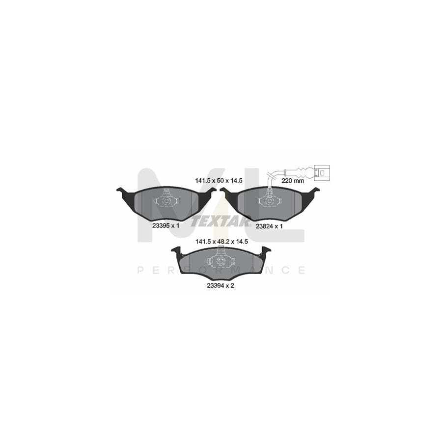 TEXTAR 2339502 Brake pad set for AUDI A2 (8Z0) with integrated wear warning contact