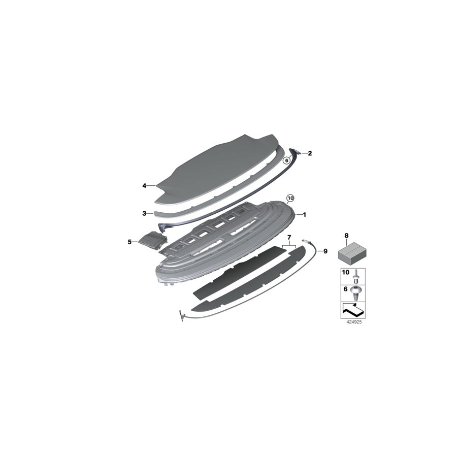 Genuine BMW 54377321664 F33 Flap For Linkage Exit, Right OYSTER (Inc. 425d, 440iX & 435iX)