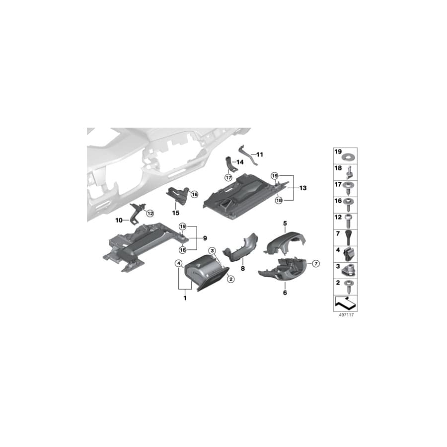 Genuine BMW 51456807238 G06 G05 G07 Holder, Head Unit, Right (Inc. X5)