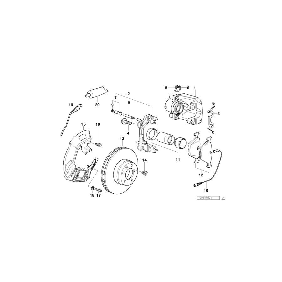 Genuine BMW 34111163645 E39 Calliper Carrier Left (Inc. 540i, 535i & 540iP)