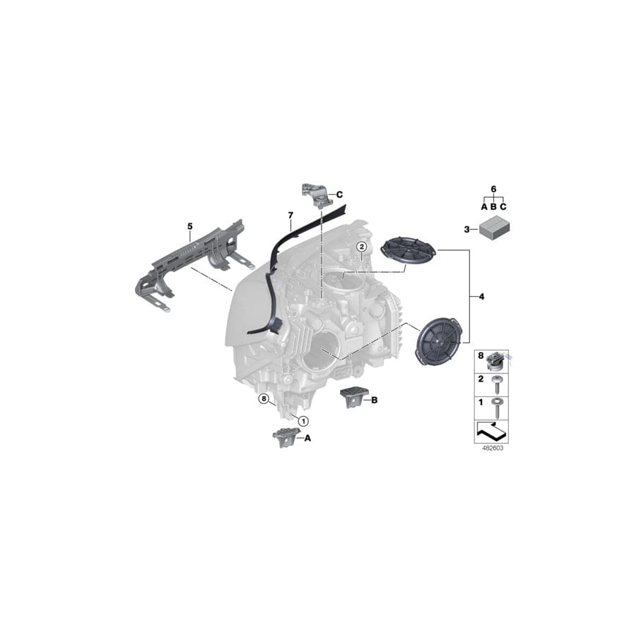 Genuine BMW 63118491783 G32 Repair Kit, Left Headlight (Inc. 630i, 620dX & 640dX)