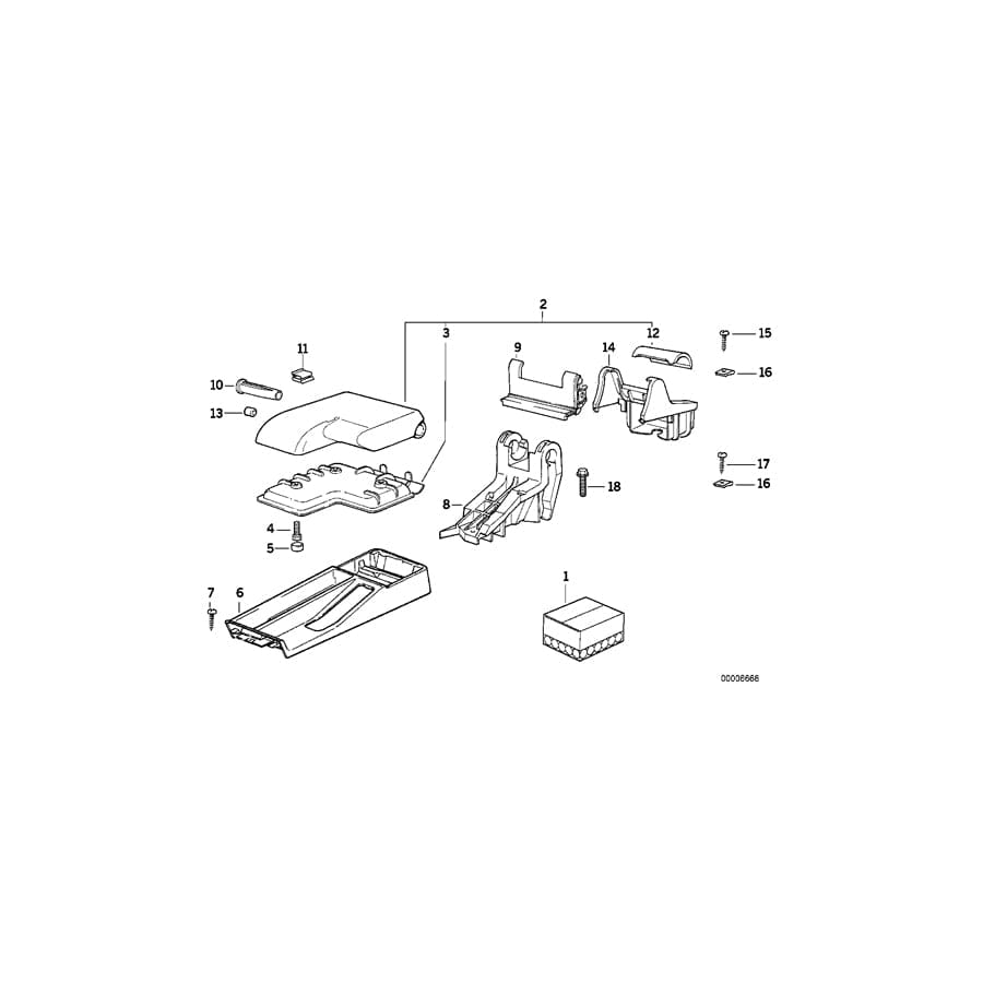 Genuine BMW 51168162141 E36 Bottom Part Of Console SCHWARZ (Inc. 325i, 320i & 318i)