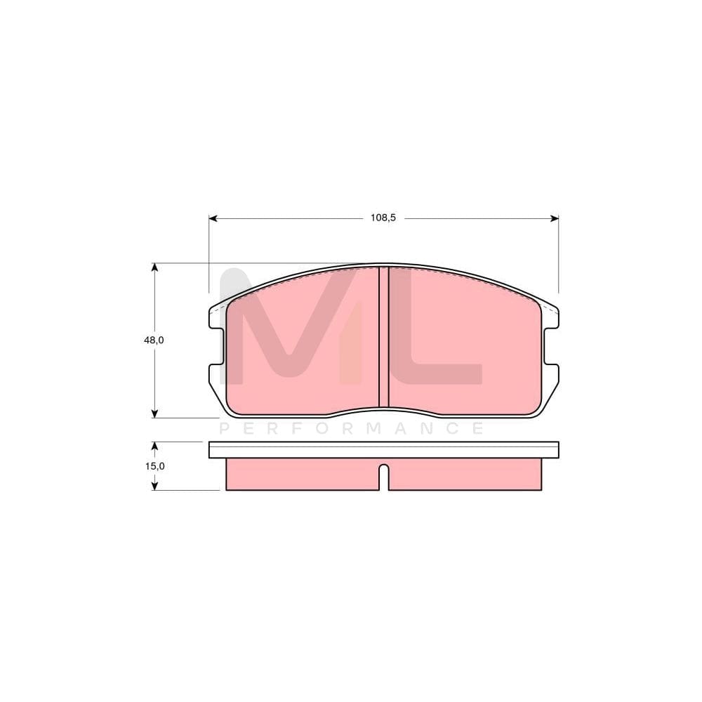 TRW Gdb365 Brake Pad Set Not Prepared For Wear Indicator