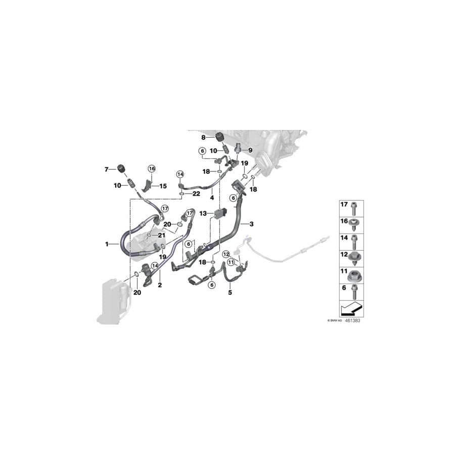 Genuine BMW 64539364658 F30 Suction Line, Compressor Heat Exchanger R1234YF (Inc. 330e)