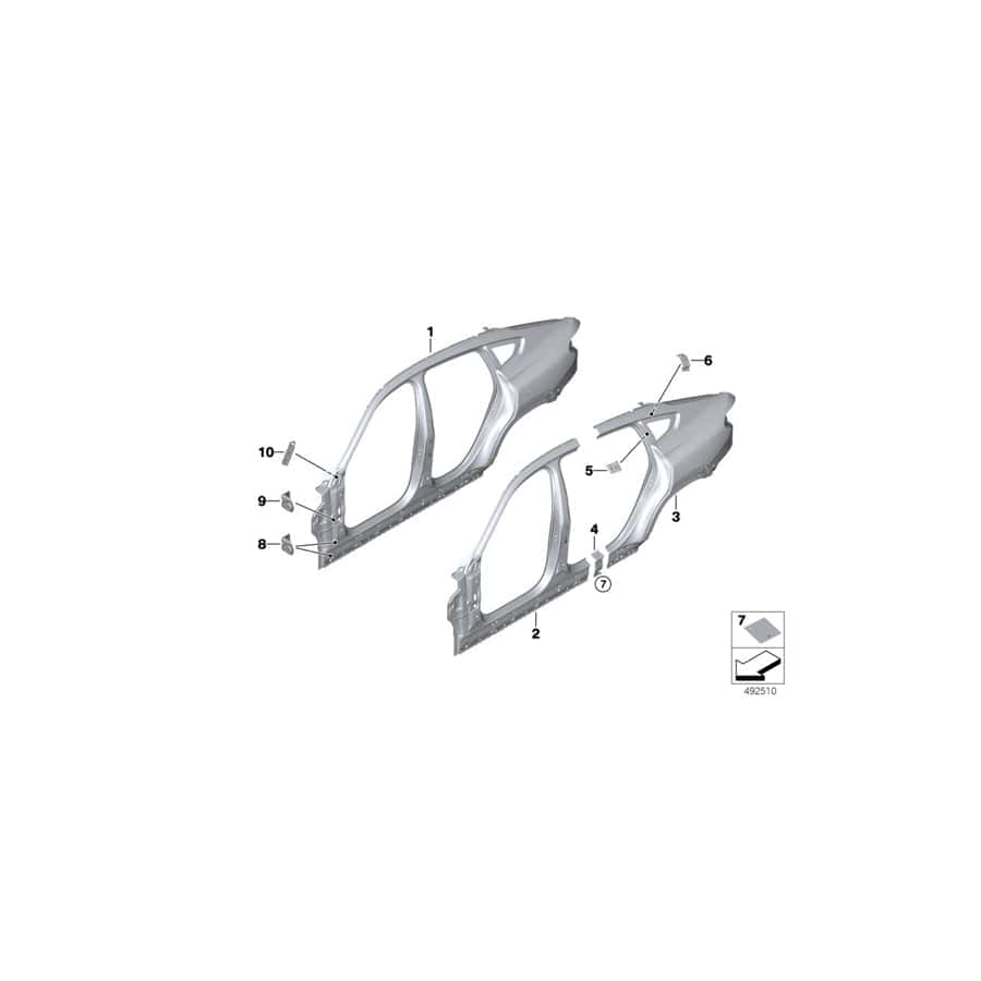 Genuine BMW 41009465798 G06 Bracket, Side Panel Column A (Inc. X6)
