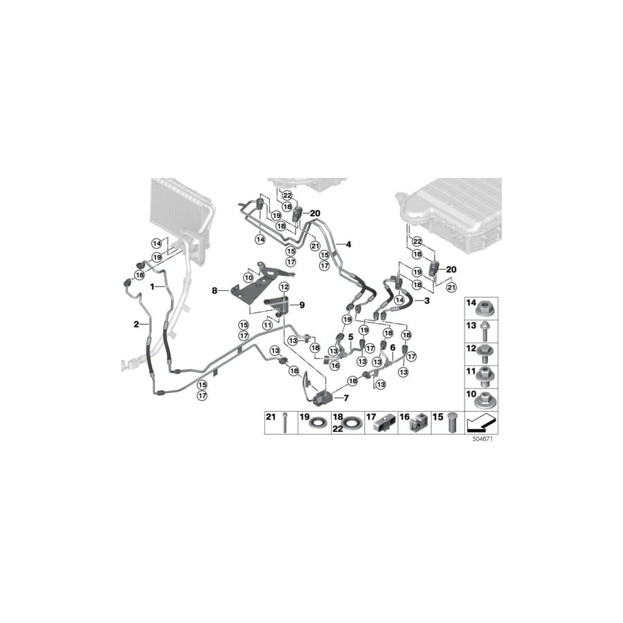 Genuine BMW 64539354580 G05 Pressure Line, Underfloor (Inc. X5 45eX)