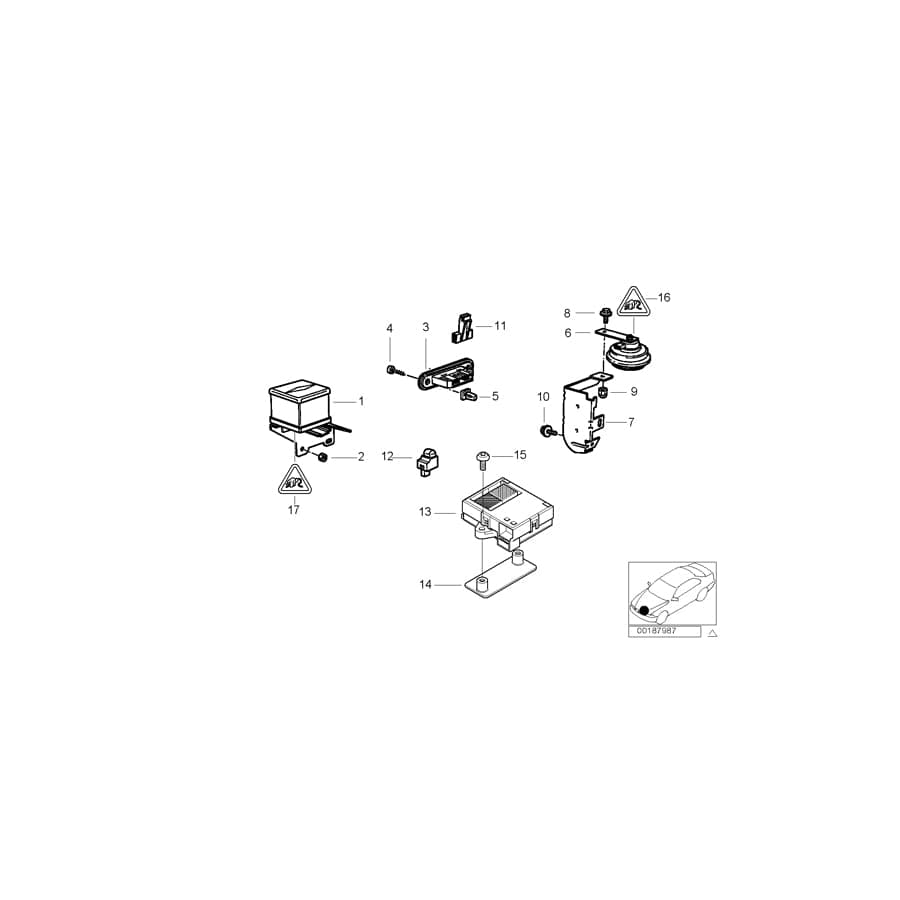 Genuine BMW 65758367064 E38 Horn (Inc. 740iL, 740i & 750i)