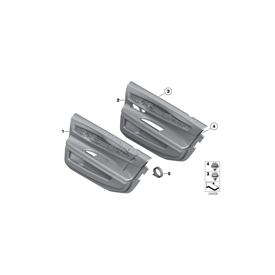 Genuine BMW 51359141416 F03 F02 Door Trim Strip, Short, Inside Right (Inc. Alpina B7LX, 740LiX & 750LiS)