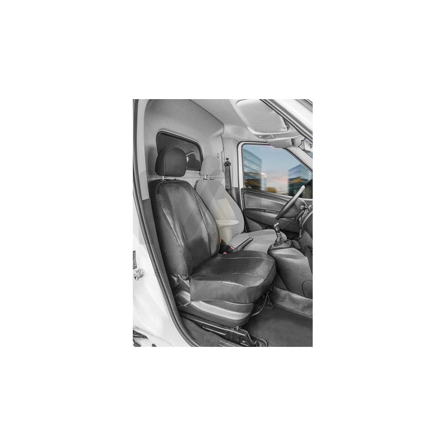 WALSER 11547 Car seat cover for OPEL COMBO Black, Leatherette, Polyester, Front