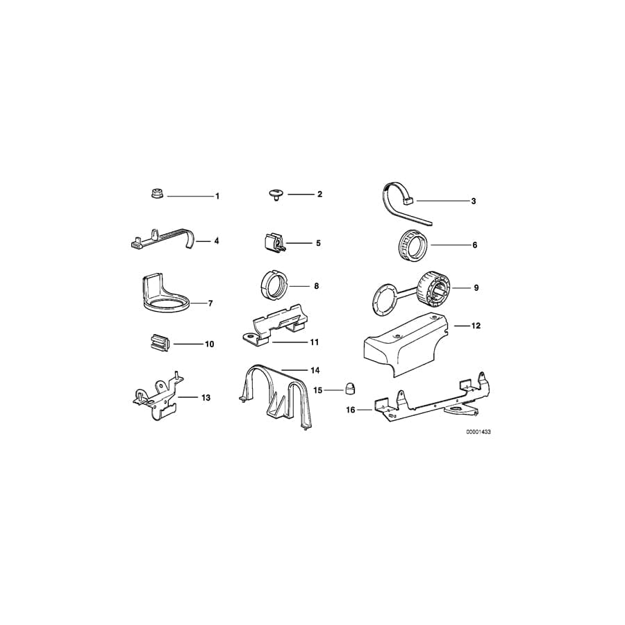 Genuine BMW 12521711244 E34 E32 Bracket, Cable Harness (Inc. 525ix, M5 3.8 & 750iLS)